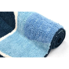 SOGNO Non-Slip Bathroom Rug, Shower Rug, Washable and Absorbent, Soft (60 x 120 cm, 15 Blue)