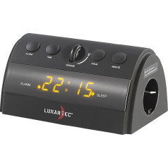 Lunartec Clock Alarm Clock: Sunrise Light Alarm Clock with Connection for Bedside Lamp (Digital Alarm Clock, Bedside Lamp with Alarm Function, Sunset), black, Modern