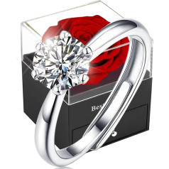 Stabilized Rose Romantic Eternal Rose Handmade Real Flower Red Roses Box for Her Christmas, Thanksgiving, Mother, Valentine's Day, Party, Birthday, Girlfriend, Engagement, Marriage,