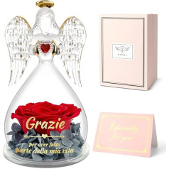 Miofula Gift for Mum, Handmade Eternal Rose Angel Gift for Women, Original Gifts for Mother, Grandma, Family, Friends for Birthdays, Christmas