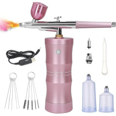 Ykall Airbrush Kit with Air Compressor, Improved 7.4 V 34 PSI Airbrush Set, Rechargeable, Portable and Wireless Airbrush with 0.4 mm Nozzle for Painting, Nail Design, Cake Decoration, Makeup