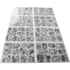 Shrinky Dink Paper, 8 Pieces Shrink Wraps, Cute Animal Pattern, Shrinkable Plastic Art Paper for DIY Key Chains, Pendants, Craft Decoration, Gift (Animal Models)