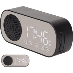Yoidesu Digital Alarm Clock, Radio Alarm Clock, Large LED Screen, Portable Double Alarm Clock with BT Speaker, Multiple Playback Modes