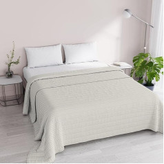 SATIN Stripes – Summer Blanket Blanket Made of Polyester modern 260x250x18 cm cream