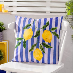 furn. Outdoor Stripe Lemon Cushion Cover