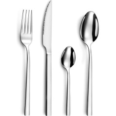 Amefa Cutlery Figure, Stainless Steel, Straight, Elegant, Knife with Micro-Serrated Blade, 24 Pieces