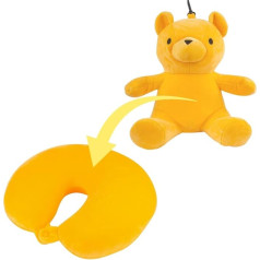 MOMO WAY Neck Pillow U-shaped Travel Pillow 2-in-1 Plush Pillow Animal Travel Pillow for Adults Children Travel Aeroplane Various Shapes Plush Toy Teddy Bear