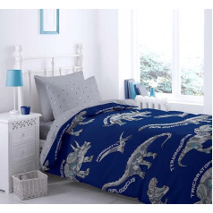 Catherine Lansfield Dinobot Duvet Cover + Pillowcase Bed 105 cm (180 x 220 + 50 x 125 cm)