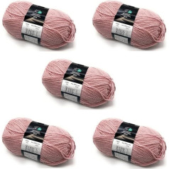 5 x 100g balls Pink Cygnet Double Knitting Wool - Vintage Rose