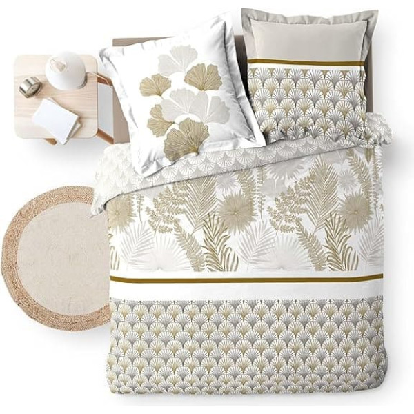 Douceur d'Intérieur, 3 Piece Bedding Set 240 x 220 cm Melissa 100% Cotton Percale