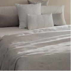 Sancarlos Aleli Jacquard Duvet Cover, 50% Cotton, 50% Polyester, (Bed 135, Stone)