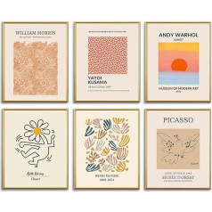 AUNMER 6 Pieces Flower Market Wall Art Prints Unframed Abstract Wall Art Colorful Floral Prints Aesthetic Room Decoration Drawing Poster Gallery Wall Decoration for Bedroom Living Room 8x10 Inch
