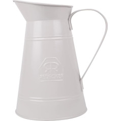 Redecker Metal Jug with Handle and Spout, Flower Vase and Elegant Holder, 1.75 Litre Capacity, Made in Germany, White