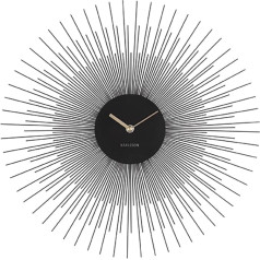 Karlsson Black Steel Peony Wall Clock