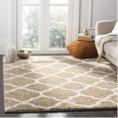 SAFAVIEH Shaggy Rug for Living Room Dining Room Bedroom New York Shag Collection High Pile Dark Beige and Ivory 61
