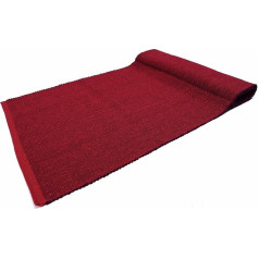 Easy Cotton Rug Washable Bathroom Kitchen Rug Non-Slip (55 x 180 cm, Red)