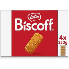 Lotus Biscoff | Original Caramelized Biscuit Cookies | Unique Crispy Taste | Vegan | No Artificial Flavours or Colourants | 4 x 250g | 1 kg