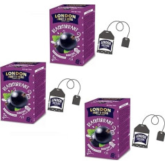 DEU | London Fruit® | Blackcurrant Infusion | Single Infusion Bag - 3 x 20 Filters (120g) | Fruity Herbal Tea without Caffeine