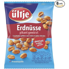 ültje Peanuts, Spicy Spiced, Roasted Without Fat, Pack of 6 (6 x 200 g)