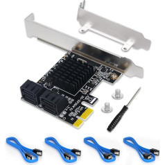 SATA Card, PCIe SATA Card, 4 Ports with 4 SATA Cables, SATA 3.0 Controller Expansion Card