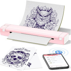 Itari Portable Tattoo Printer, M08F Wireless Tattoo Machine Stencil Printer Printer, Inkless Thermal Printer Bluetooth Printer for Tattoo, Supports Tattoo Transfer Paper and Thermal Paper A4
