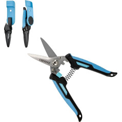 CEERAYZ 17.8 cm Schere, Grow Schere, Gartenschere, Robuste Industriescheren, Vielseitige Scheren für DIY-Projekte, Büro, Produktionslinien, mit Schutzhülle und magnetischer Halterung (Schwarz/Blau)
