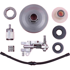 BTFWM Garden Tool Clutch Replacement, Kupplungsritzel Felge Trommelölpumpe Schneckengetriebe, for chinesische 4500 5200 5800 45cc 52cc 58cc Öldichtung Kraftstofffilterleitung Kettensägenteil