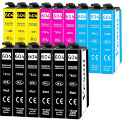 Veson 604 XL Printer Cartridges Compatible with Epson 604XL Cartridges for Epson Expression Home XP-4205 XP-4200 XP-3205 XP-3200 XP-2200 XP-2205, Workforce WF-2950 WF-2935 WF-2930 WF-2910, Pack of 15