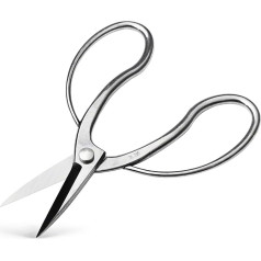 Wazakura Traditional Japanese Bonsai Scissors Stainless Steel 180 mm, Made in Japan, Hasami Trimming Scissors, Professional Gardening Tool - Silver