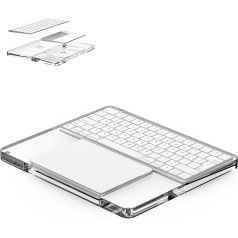 Hazevaiy Acrylic Keyboard and Trackpad Stand Compatible with Magic Keyboard Second and Third Generation and Magic Trackpad Magic Keyboard and Trackpad Tablet Holder (Clear)