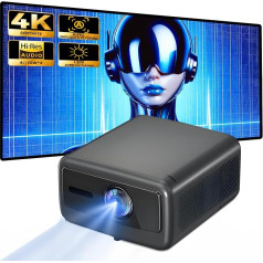 4K Projector, Seelumen FH1000, 1200 ANSI Lumens, The Brightest LCD Projector, AndroidTV, Native FullHD, Home Cinema 300 Inches, Bluetooth 5.0, 10W Speaker (FH1000)