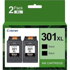 Coloran 301XL Printer Cartridges Replacement for HP 301 301XL Printer Cartridges for Printer Cartridges HP Envy 4504 5530 4502 4500 Officejet 4630 4632 2620 Deskjet 2540 1050 2050 3050 3510 (Black,