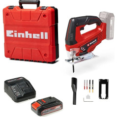 Einhell Battery Jigsaw TC-JS 18 Li (1 x 2.5 Ah) Power X-Change (Li-Ion, 18 V, Pendulum Stroke Function, Suction Adapter, Includes 1 x 2.5 Ah Battery, Charger and Case)