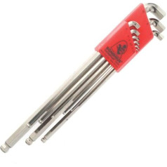 Bondhus 16799 9 Piece Stubby Ball End Tip Hex Key L-Wrench Set with BriteGuard Finish, Long Arm