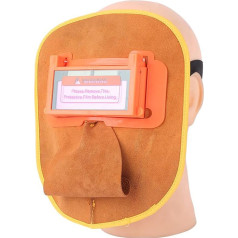 DIKAMAN Leather Welding Suit Welding Shield Hood Mask Leather Yellow Leather Welding Mask Hood Comfortable Welding Hood Heat Resistant and Flame Retardant, One colour