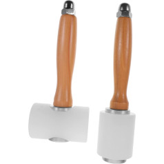 jojofuny 2 x Nylon Hammer Leather Hammer DIY Leather Craft Hammer Supply Tools for Leather Processing Wooden Hammer Woodworking Hammer Wood White Furniture Suite