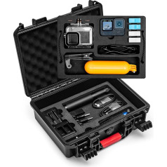 Tomat Hard Case for Gopro Hero 13/12/11 Waterproof Travel Case Creator Edition/Volta/Media Mod,Shockproof Carrying Case for Gopro Hero 12 Accessories, black, Suitcase