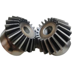 Pack of 2 bevel gears, 2 m, 20 teeth, inner hole, 8/10/12/14/15/16/17/18/19/20 mm, gear 90 degree engagement angle, steel gear screw hole M5 (10 mm keyway 4 mm)