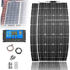 LKYLGYU 2 x 400 W 18 V solar panel kit, mono solar panel battery charging set with 40 A charge controller and 2 m solar cables for caravans, motorhomes, boats and any flat surface