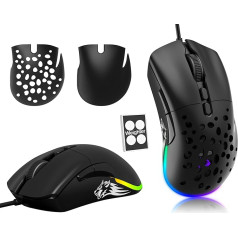 Mice D19 Wired Gaming Mouse for Laptop, Programmable Backlight Mouse 7 Buttons, Mouse Games, 12,000 DPI Adjustable, for Windows Mac/MacBook Pro/Air/HP/Huawei/Samsung
