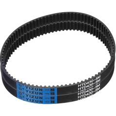 QUARKZMAN Pack of 2 HTD-5M Rubber Toothed Belts, 86 Teeth, 430 mm Pitch Length x 15 mm Width x 3.6 mm Height, Closed Loop Groove Belt