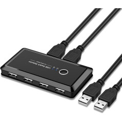 chenyang USB 2.0 KVM Sharing Switch Selector 2 Computer Sharing 4 USB Devices for Keyboard Mouse Scanner Printer