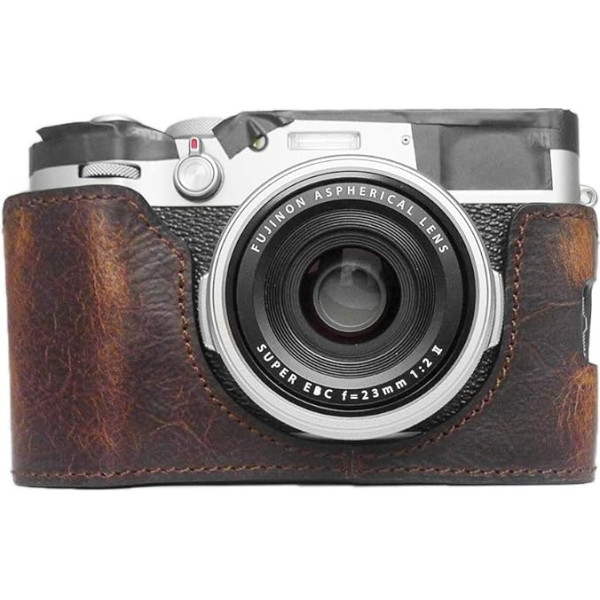 MUZIRI KINOKOO Fuji X100V Camera Case Compatible with Fujifilm X100V Camera with Adjustable Shoulder Strap, coffee