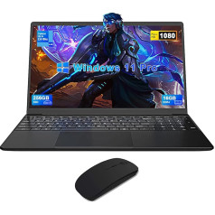 XUEMI 15.6 Inch Full HD Laptop, Celeron N4000 (Up to 2.6 GHz), 12 GB RAM 256 GB SSD Windows 11 Pro Notebook, 2.4 GHz/5GHz WiFi, BT5.0, 2 x USB 3.0, FHD 1920 x 1080 IPS Laptop