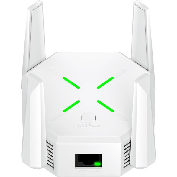 WLAN Amplifier - WLAN Repeater 1200 Mbit/s Dual Band 5GHz + 2.4GHz WiFi Repeater with Repeater/AP Mode Ethernet Connection & 4 Antennas Support WPS WiFi Extender (White)