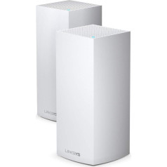 Linksys Velop MX10600 Tri-Band WiFi Mesh WiFi 6 System (AX5300) - WiFi Router Repeater / Extender for up to 525 m² for 100+ Devices - MU-MIMO and Child Protection Functions - Pack of 2, White