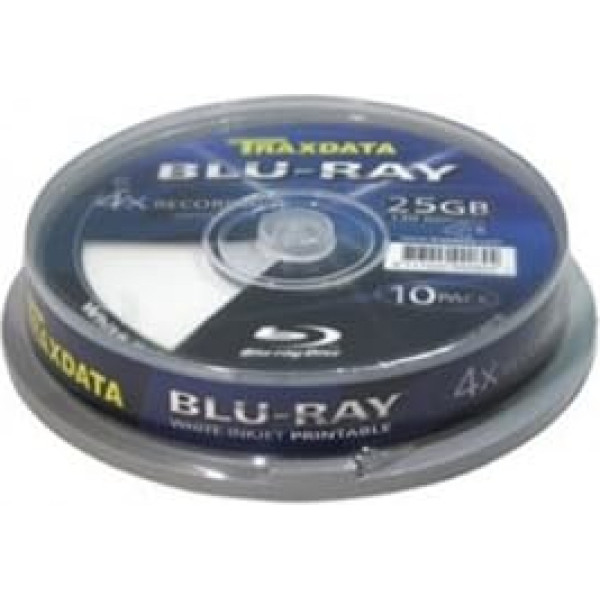 Traxdata Blu Ray BLUERAY FULL FACE White Printable 4x BD-R 10 Pack