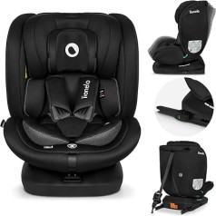 LIONELO Bastiaan i-Size Child Seat from Birth 0-36 kg Isofix Top Tether 360 Degree Rotatable Backward Forward Side Protection 5-Point Seat Belt Dri-Seat (Black Carboon)