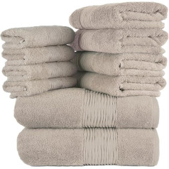 Nomads Premium Towels. Leona Bath Towels and Hand Towels Set. Bath Towel Large 70 x 140 cm Bath Towel & Hand Towel 50 x 100 cm Quality 550 g/m² 100% Cotton with Oeko-Tex Certification