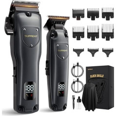 SUPRENT Hair Trimmer Set for Men, Cordless Hair Trimmer Care Sets, Hairdressing Scissors with LED Display, Precision Hair Trimmer, Beard Trimmer Set for Men